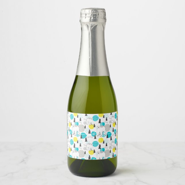 Polar bear sparkling wine label (Front)