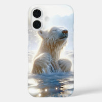 Polar Bear Splashing In Arctic Water