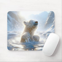 Polar Bear Splashing In Arctic Water
