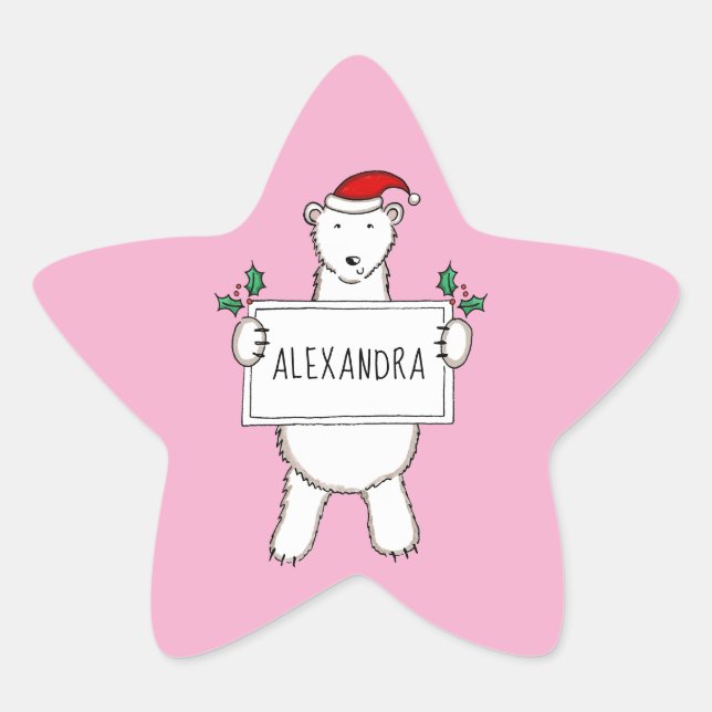Polar Bear Star Sticker (Front)