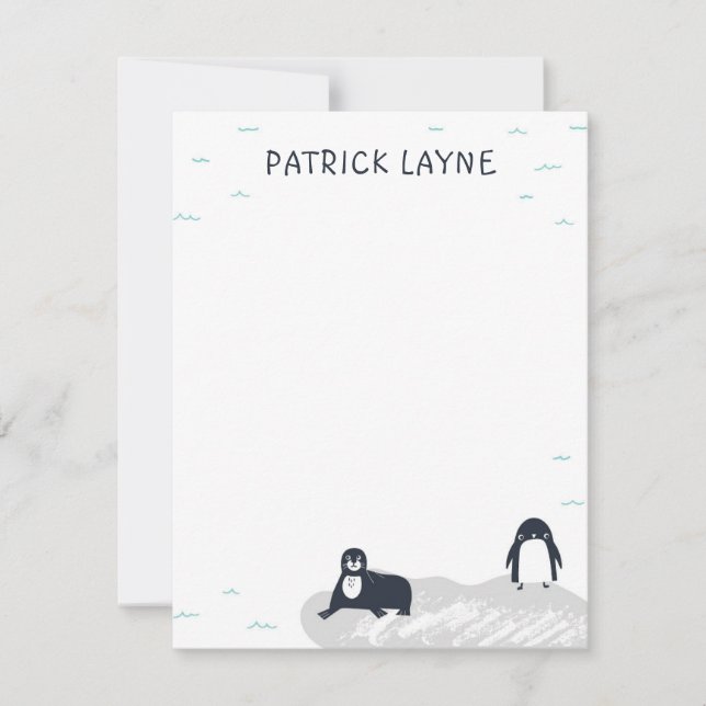 Polar Bear Stationery Note Card (Front)