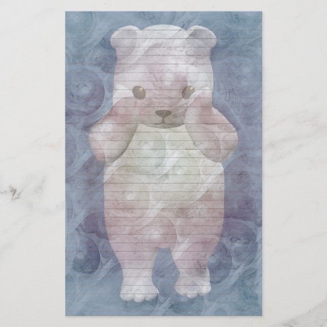 Polar Bear stationery-optional lines Stationery (Front)