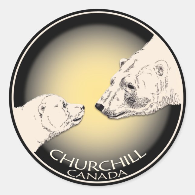 Polar Bear Stickers Churchill Canada Bear Stickers (Front)