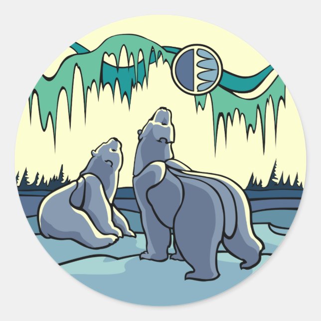 Polar Bear Stickers Wildlife Art Stickers & Gifts (Front)