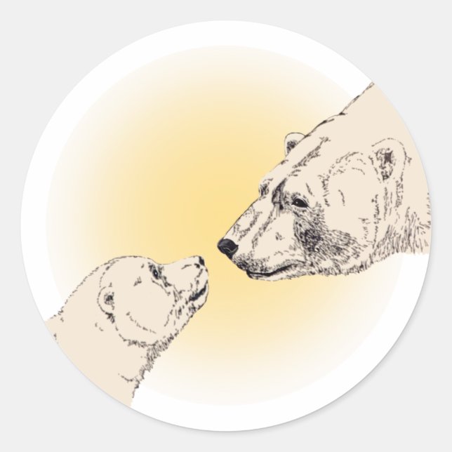 Polar Bear Stickers Wildlife Bear & Cub Stickers (Front)