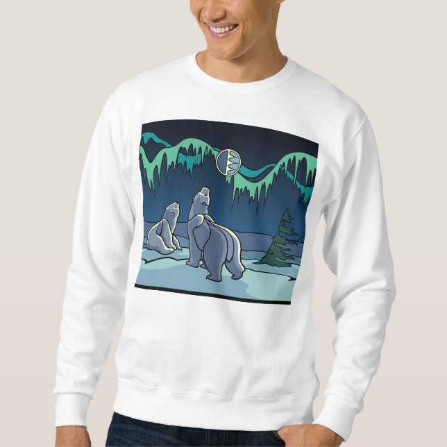 Polar Bear Sweatshirt Wildlife Art Unisex Shirt (Front)