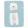 Polar Bear Sweet Cute Winter Baby Boy Custom Swaddle Blanket