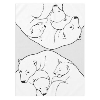 Polar Bear Tablecloth Bear w. Cubs Art Tablecloth