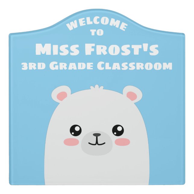 Polar Bear teacher Door Sign (Large Crest Front)