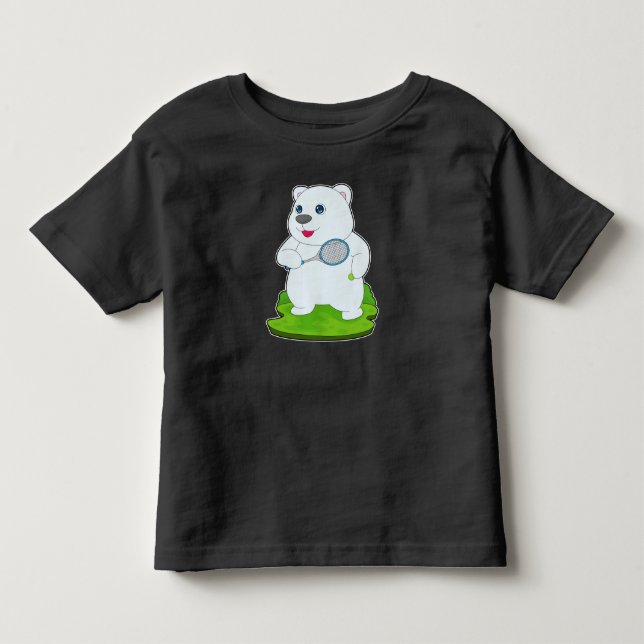 Polar bear Tennis Tennis racket Toddler T-shirt (Front)