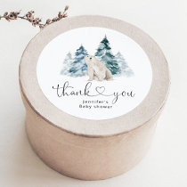 Polar bear thank you classic round sticker