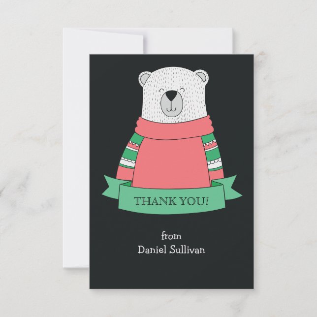 Polar Bear Thank You Notecard (Front)