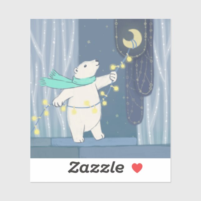Polar Bear & the Moon Sticker (Sheet)