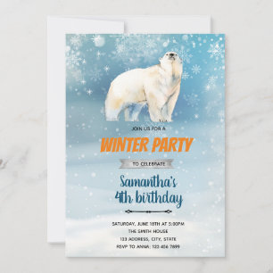 Polar bear theme invitation