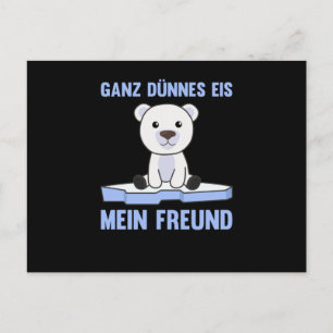 Polar Bear Thin Ice Cream My Friend Funny Saying Postcard