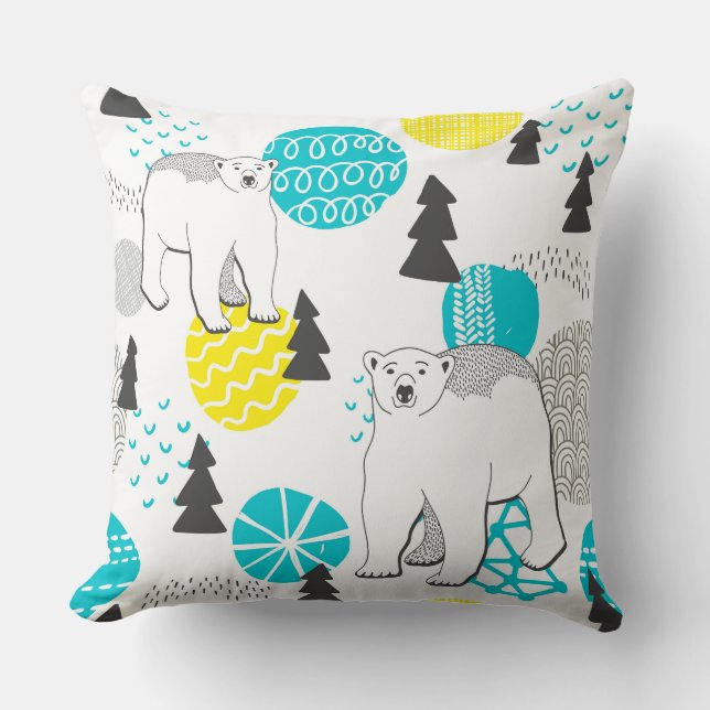 Polar bear throw pillow (Front)