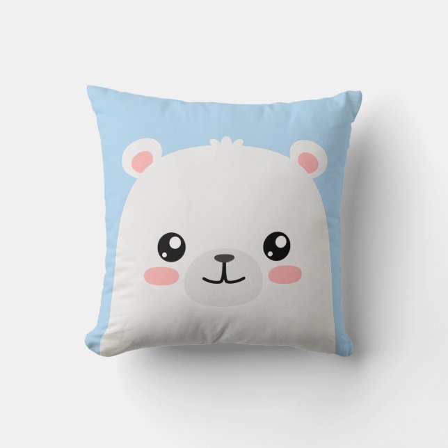 Polar Bear Throw Pillow (Front)