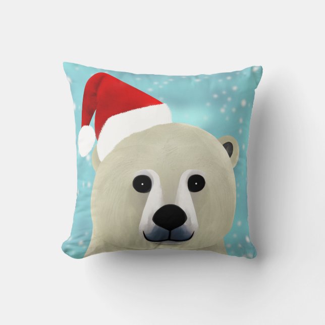 Polar Bear Throw Pillow (Front)