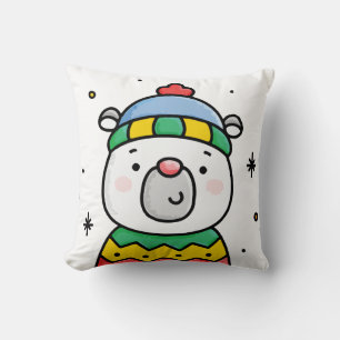 Polar bear throw pillow
