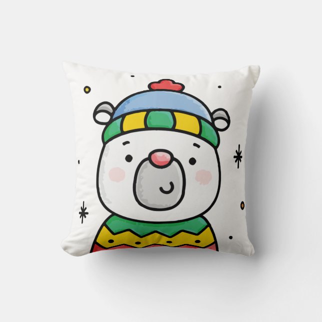 Polar bear  throw pillow (Front)