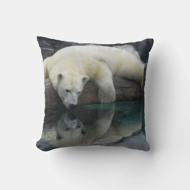 polar bear throw pillow