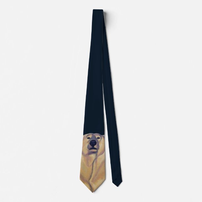 Polar Bear Ties Wildlife Art Tie Bear Necktie (Front)
