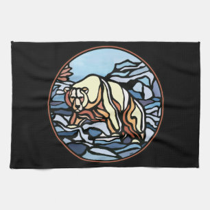 Polar Bear Towel Native Art Bear Tea Towel Gift