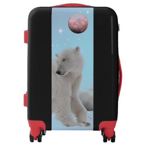 POLAR BEAR UNDER FULL MOON Suitcases