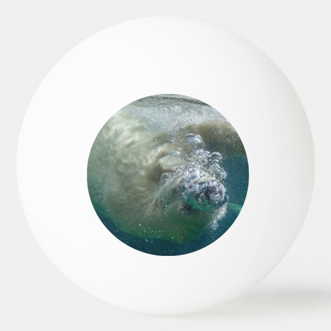 Polar bear underwater Ping-Pong ball (Front)