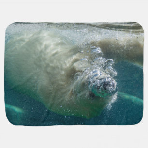 Polar bear underwater stroller blanket
