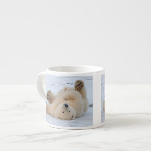 polar bear, Ursus maritimus, cub rolling 3 Espresso Cup