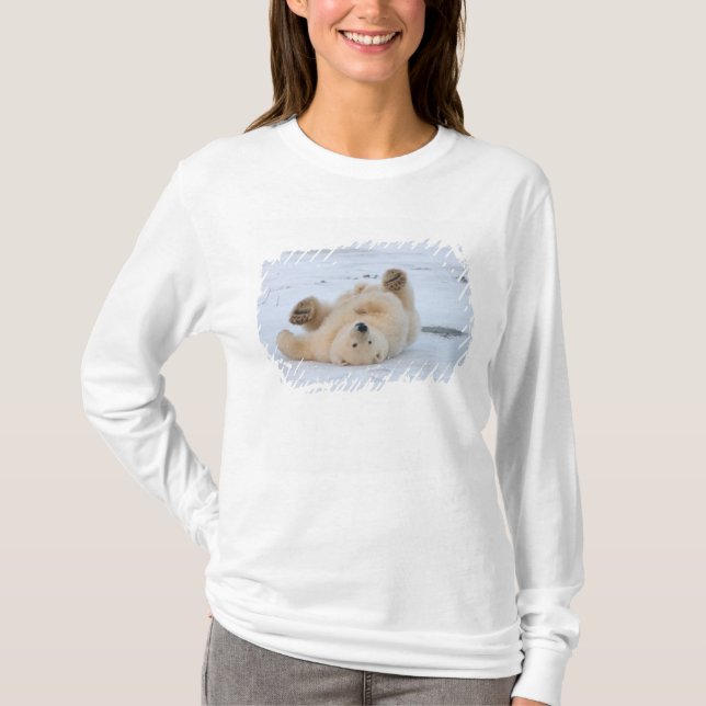 polar bear, Ursus maritimus, cub rolling 3 T-Shirt (Front)