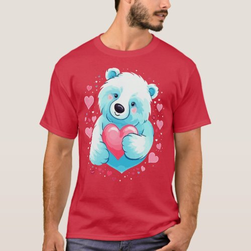 Polar Bear Valentine Day T_Shirt