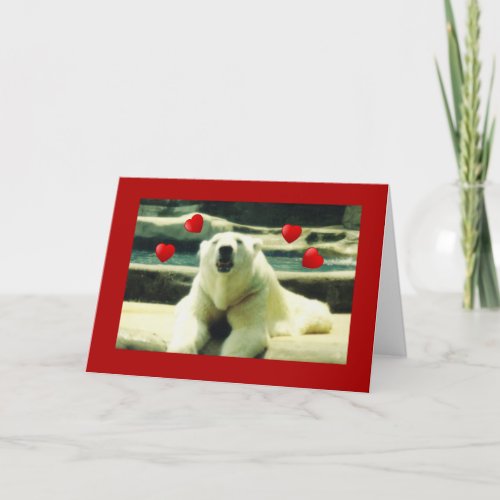 Polar Bear Valentine Greeting Card