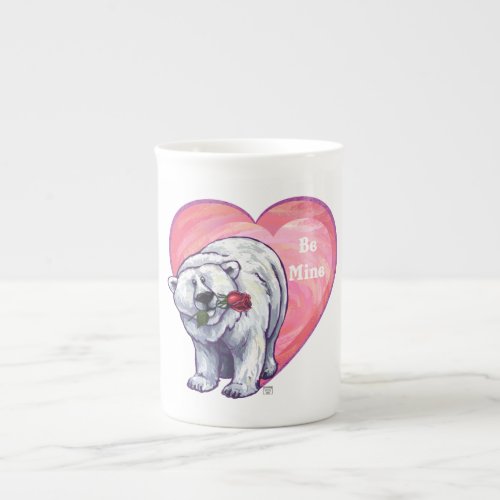 Polar Bear Valentines Day Bone China Mug