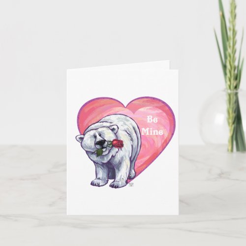 Polar Bear Valentines Day Holiday Card