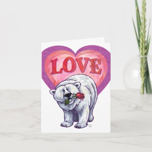 Polar Bear Valentines Day Holiday Card