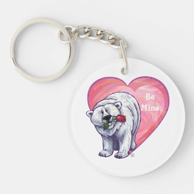 Polar Bear Valentine's Day Keychain (Front)