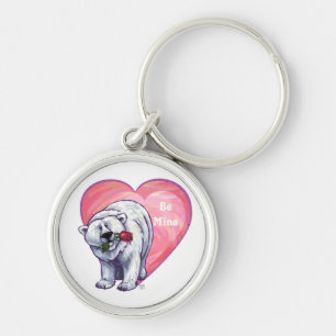 Polar Bear Valentine's Day Keychain
