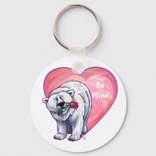 Polar Bear Valentine's Day Keychain (Front)
