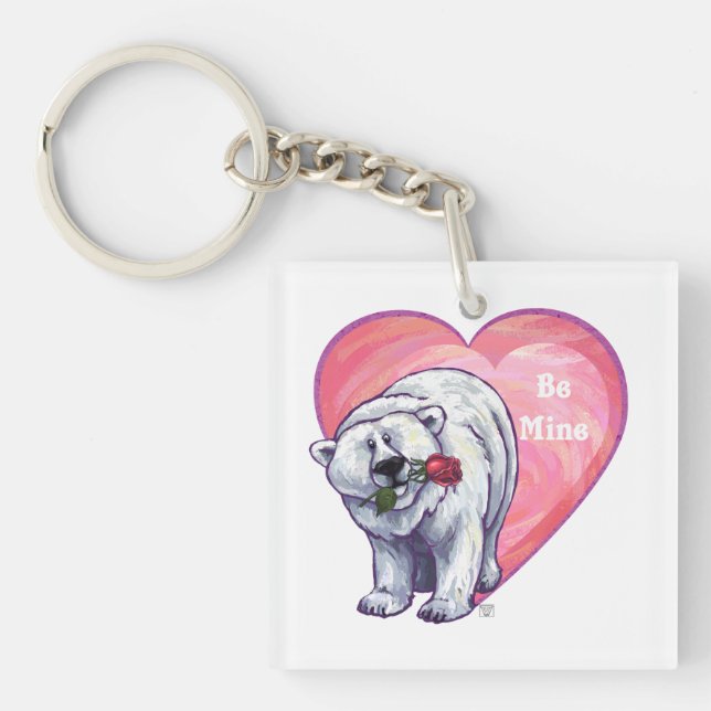 Polar Bear Valentine's Day Keychain (Front)