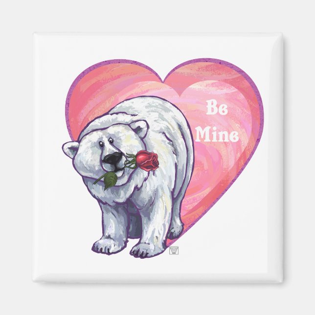Polar Bear Valentine's Day Magnet (Front)