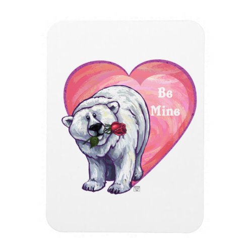 Polar Bear Valentines Day Magnet