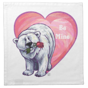 Polar Bear Valentine's Day Napkin