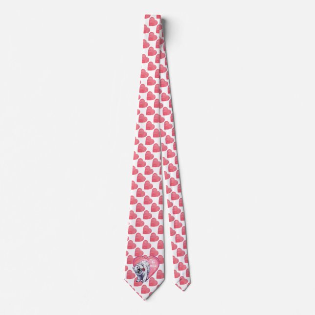 Polar Bear Valentine's Day Neck Tie (Front)