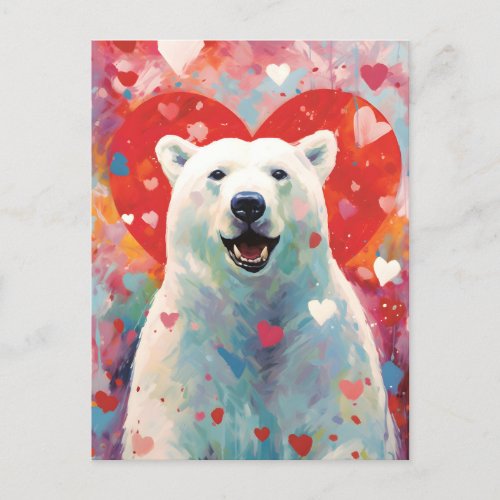 Polar Bear Valentines Day  Postcard