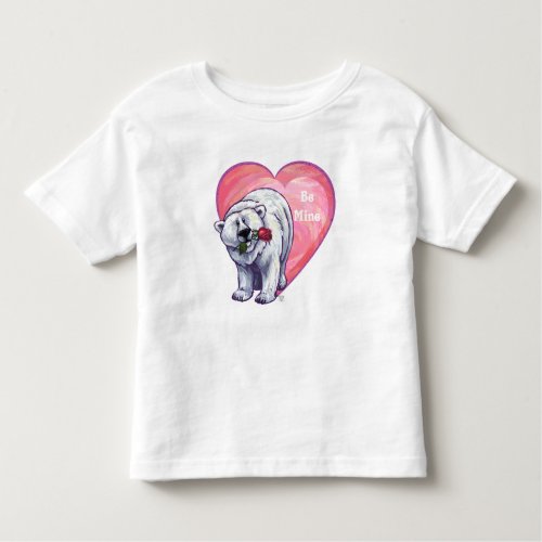 Polar Bear Valentines Day Toddler T_shirt