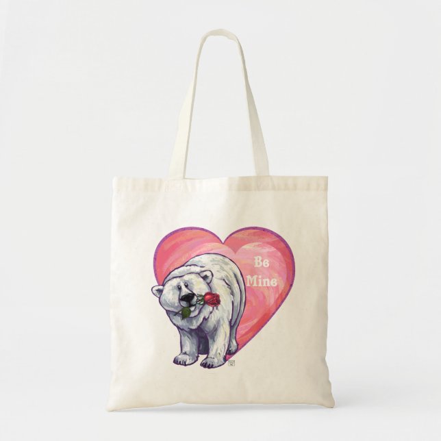 Polar Bear Valentine's Day Tote Bag (Front)