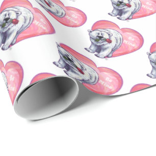 Polar Bear Valentine's Day Wrapping Paper