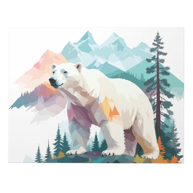 Polar Bear Vector Art Animal Majestic Nature Wild Notepad (Front)